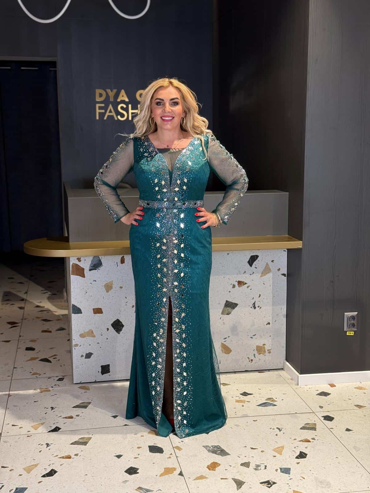 Rochie Lunga Verde Smarald DYA1028