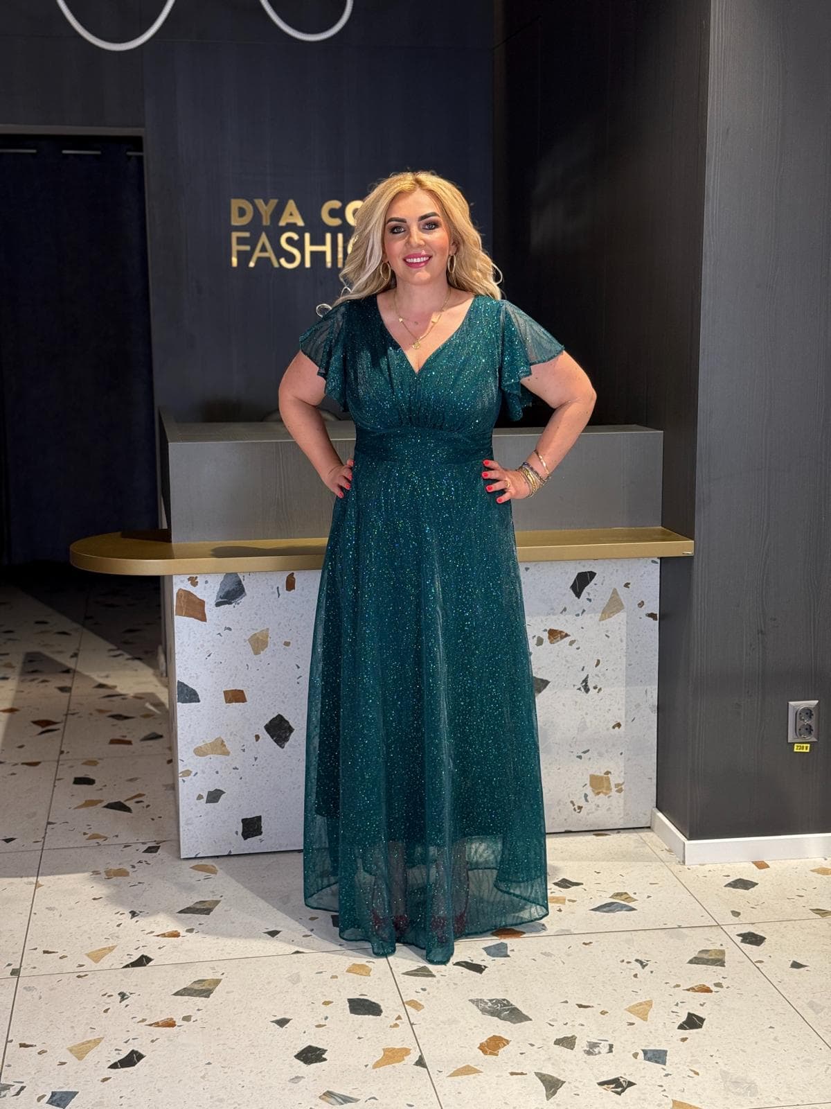Rochie Lunga Verde Shine DYA1030
