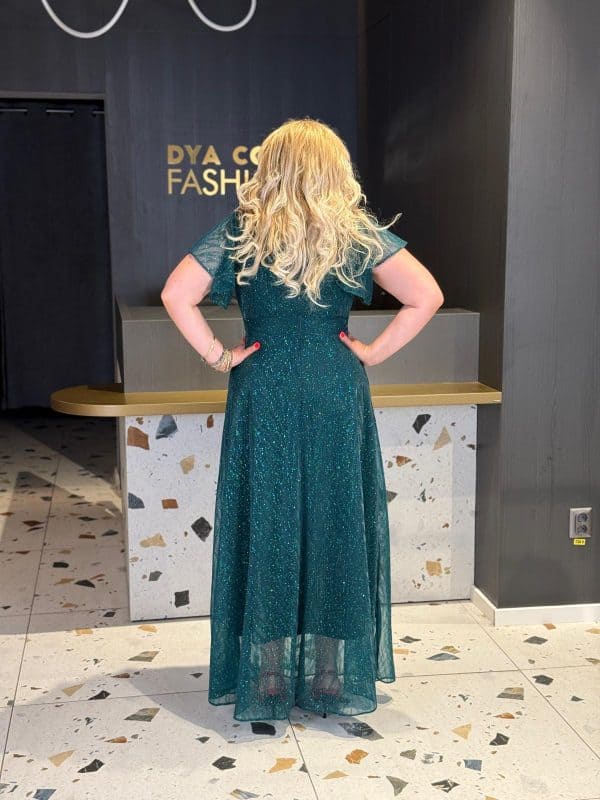Rochie Lunga Verde Shine DYA1030 - imagine 4