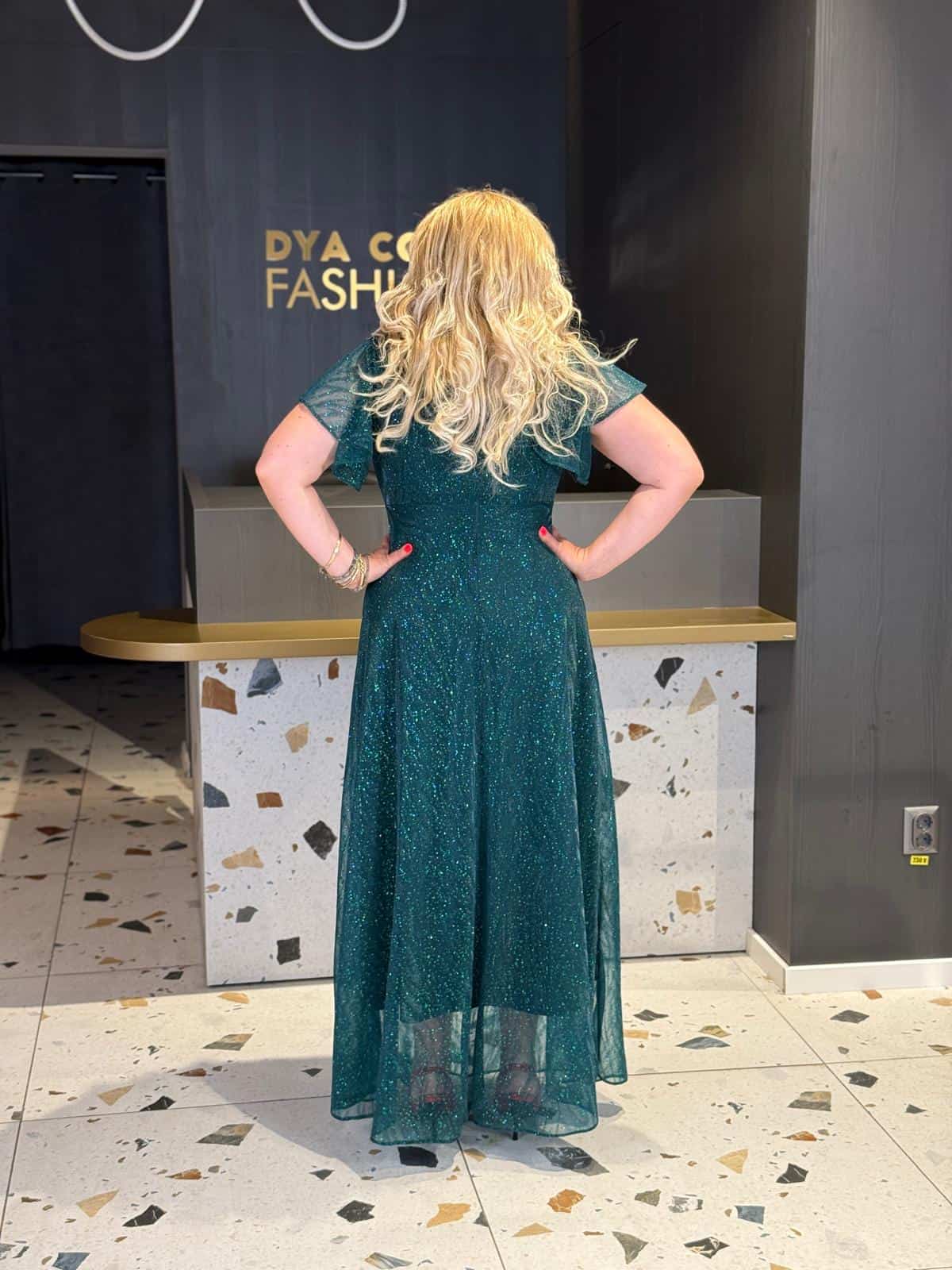 Rochie Lunga Verde Shine DYA1030 - imagine 4
