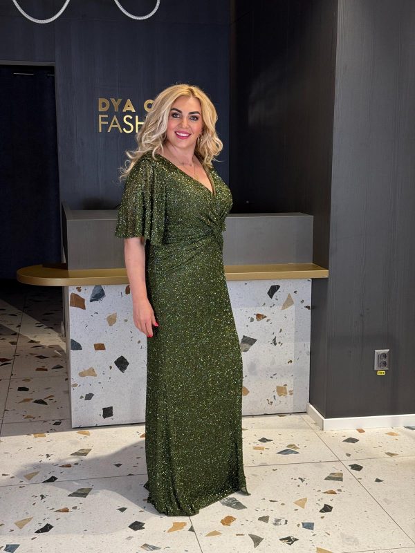 Rochie Lunga Verde Shine DYA1033 - imagine 2