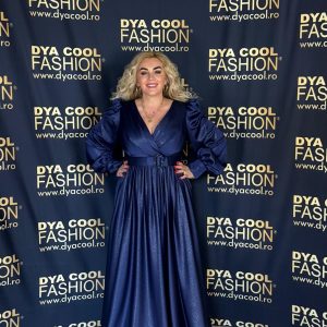 Rochie Lunga Bleumarin Sidefat DYA957