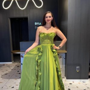 Rochie Lunga  Verde Fara Bretele DYA969