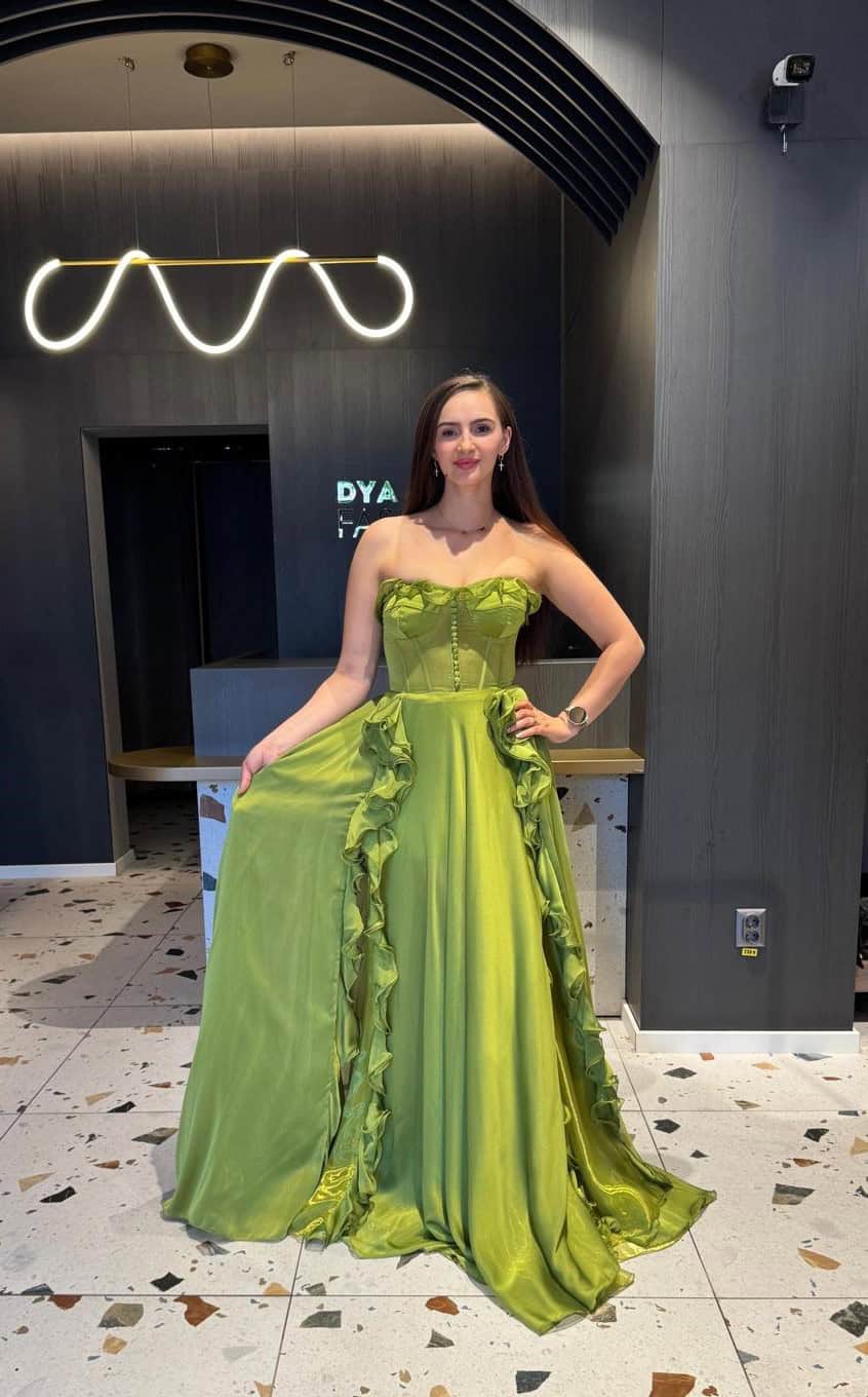 Rochie Lunga  Verde Fara Bretele DYA969