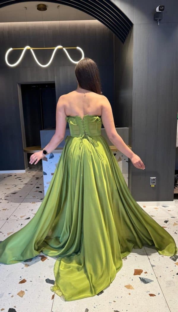 Rochie Lunga  Verde Fara Bretele DYA969 - imagine 2