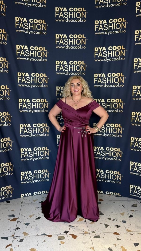 Rochie Lunga Burgundy Satin DYA996