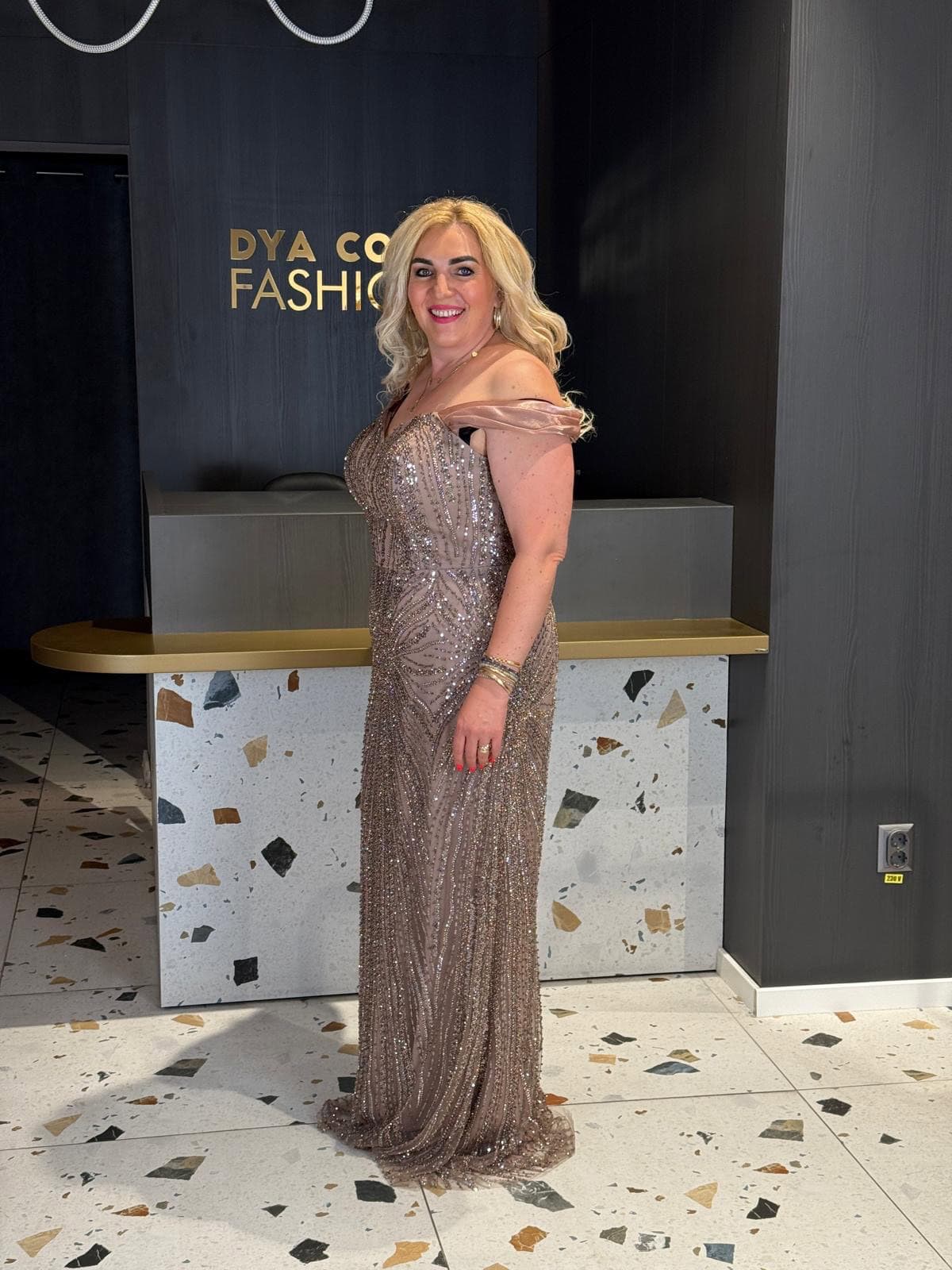 Rochie Lungă Lux Mocca DYA1024 - imagine 6
