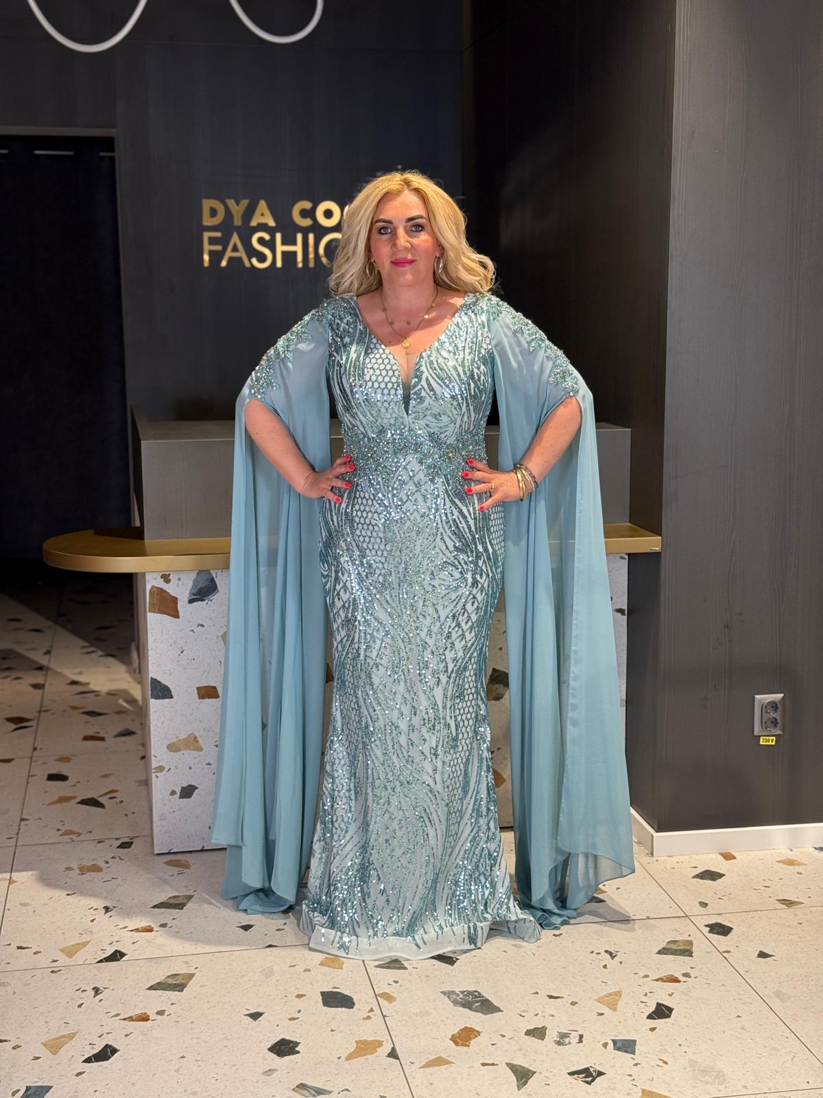 Rochie Lungă Lux Verde Menta Wings DYA1080