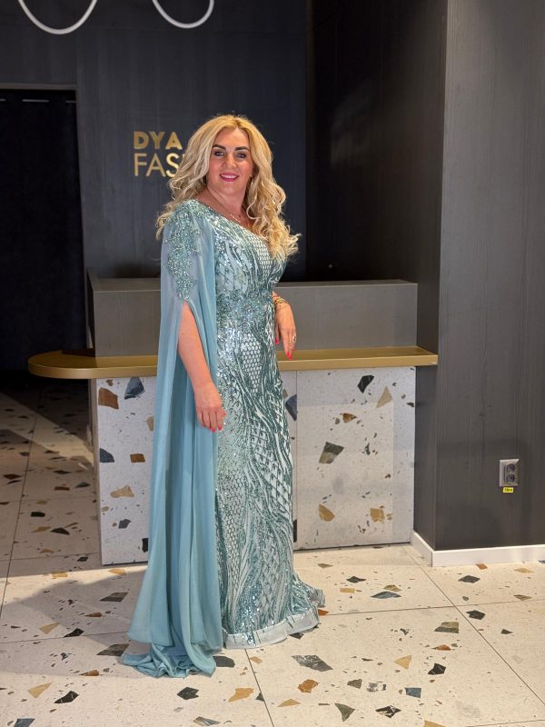 Rochie Lungă Lux Verde Menta Wings DYA1080 - imagine 2