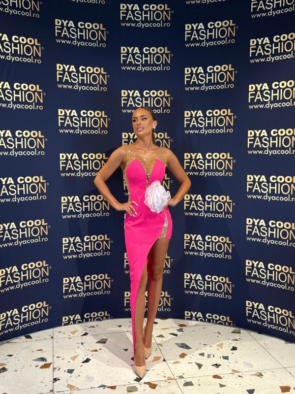 Rochie Lunga Asimetrica Fuxia DYA1063