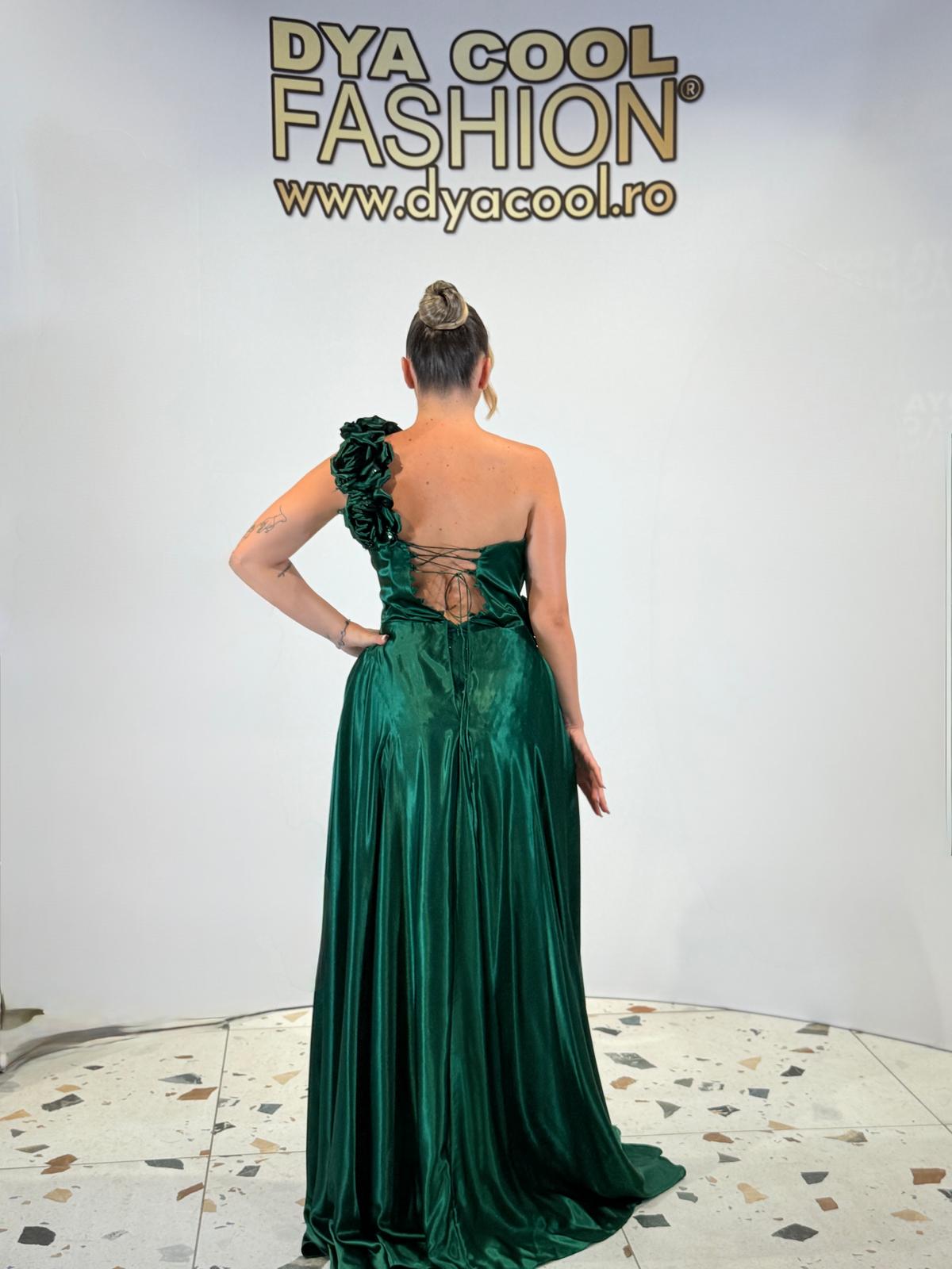 Rochie Verde Lux Flower DYA1094 - imagine 4