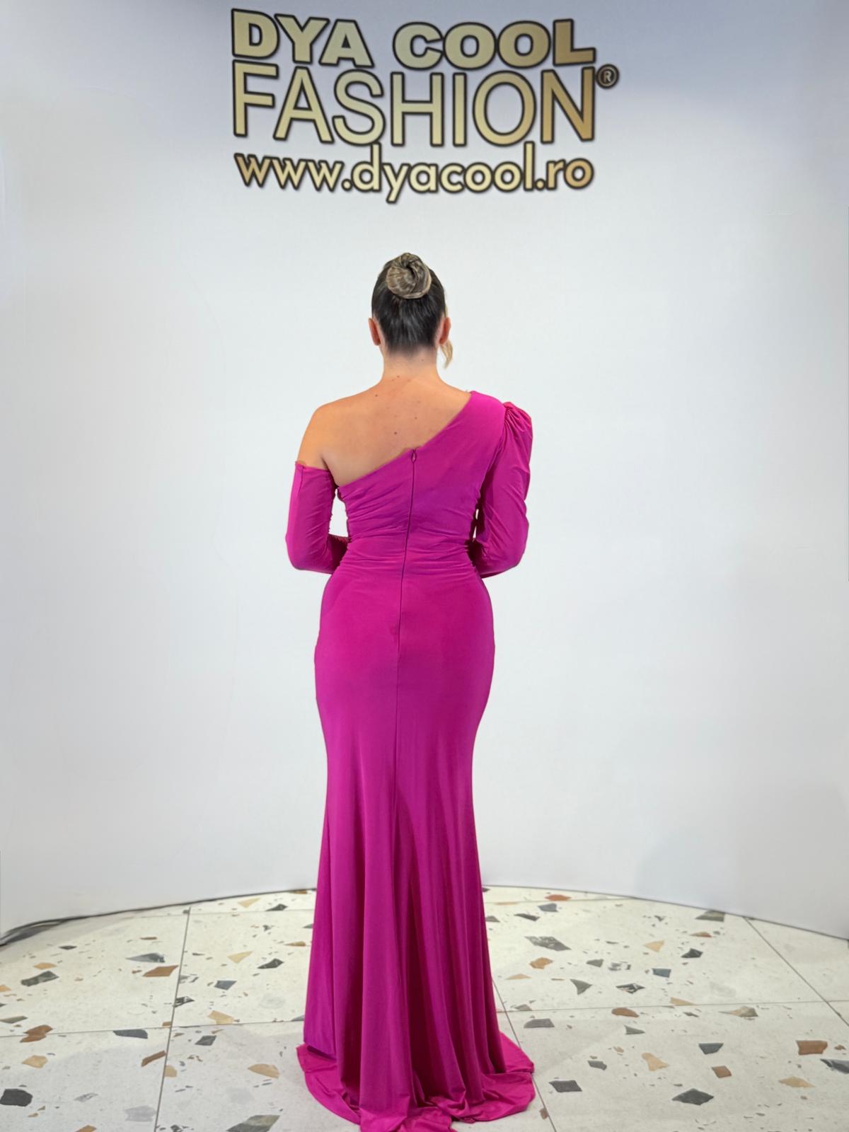 Rochie Lunga Fucsia cu Cristale DYA1093 - imagine 4