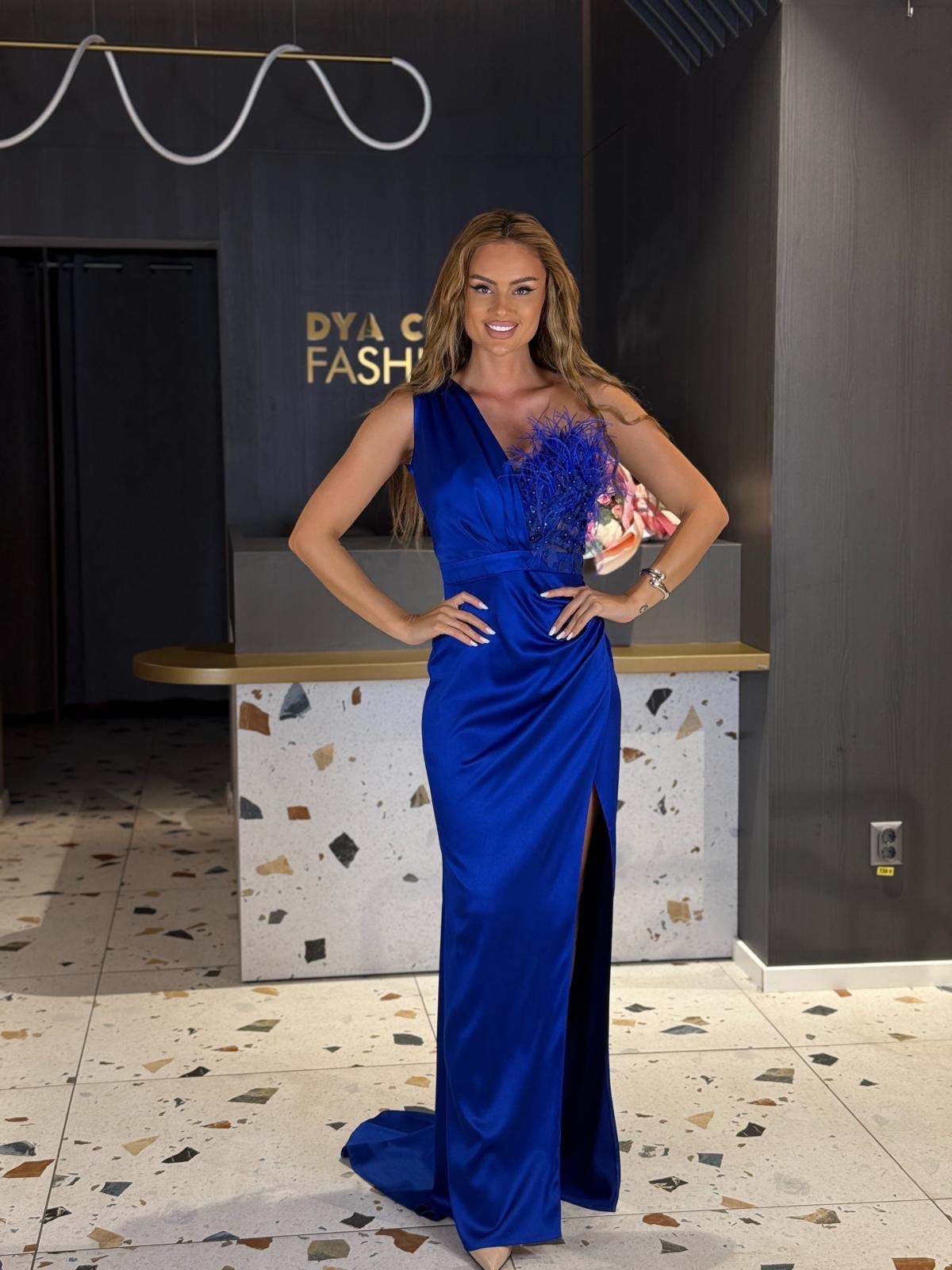 Rochie Lunga Tafta Albastru Royal DYA1123