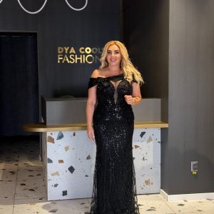 Rochie Lungă Neagră Din Tull Cu Paiete Llx DYA1229