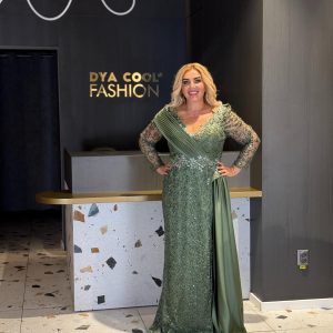 Rochie Lungă Verde Din Dantelă Și Paiete DYA1237