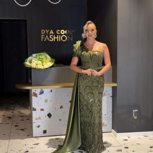 Rochie Lungă Verde Un Umăr DYA1266