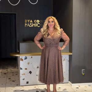 Rochie Midi Din Dantelă Cappuccino DYA1281