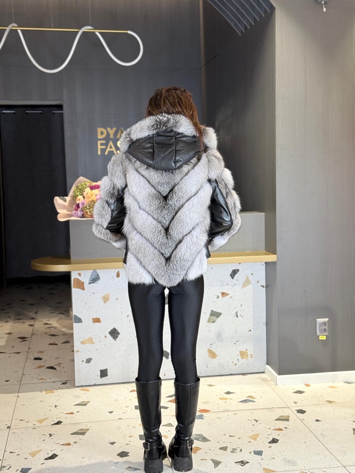 Blană Naturală Vulpe Argintie DYA1331 - imagine 4