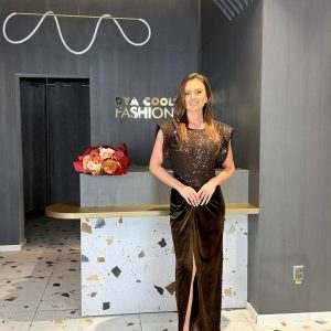 Rochie Lungă Catifea Cu Paiete – Maro Ciocolatiu DYA1348