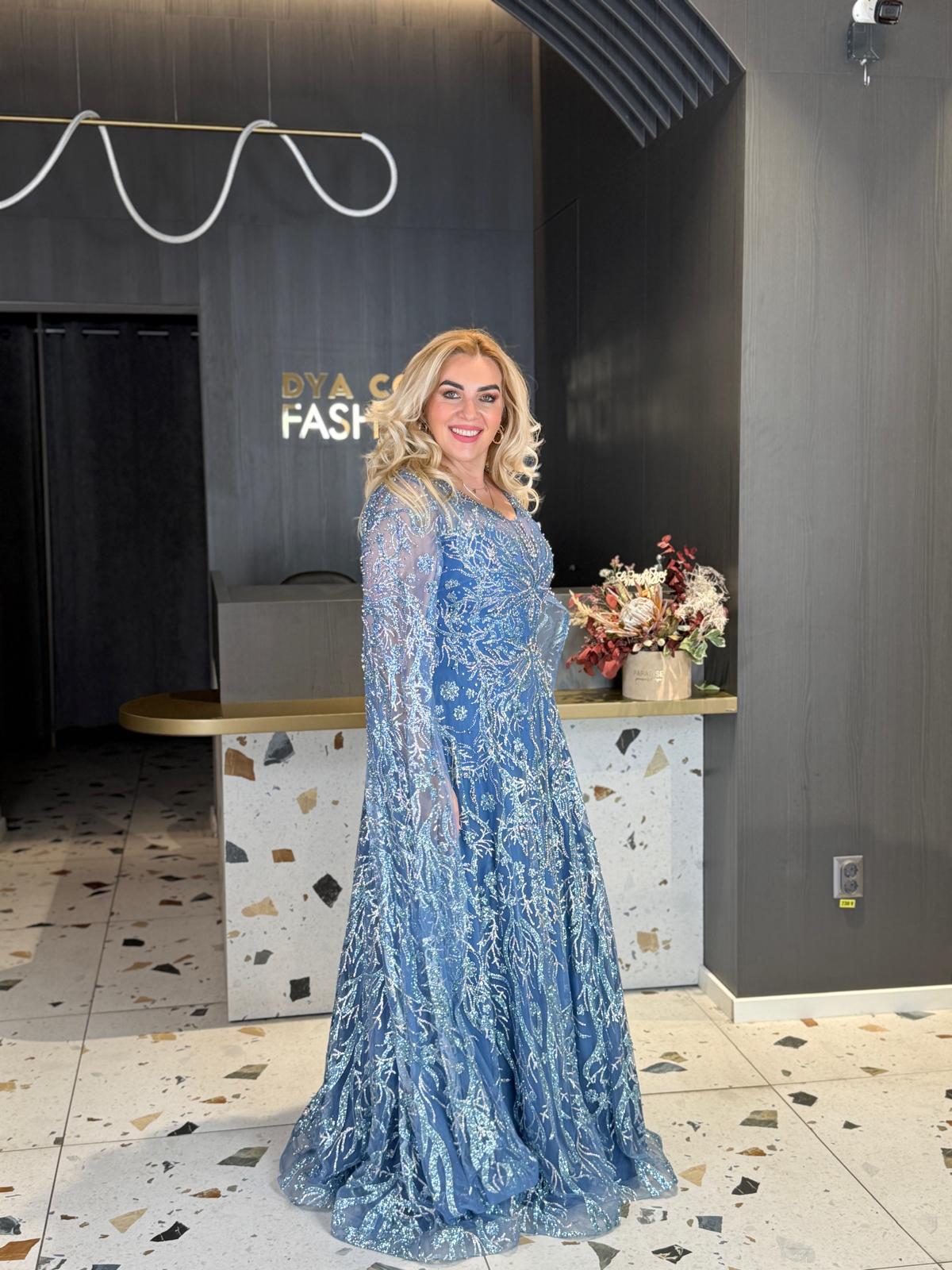 Rchie Lux Albastru-Argintiu cu Maneca Oversized DYA832 - imagine 2