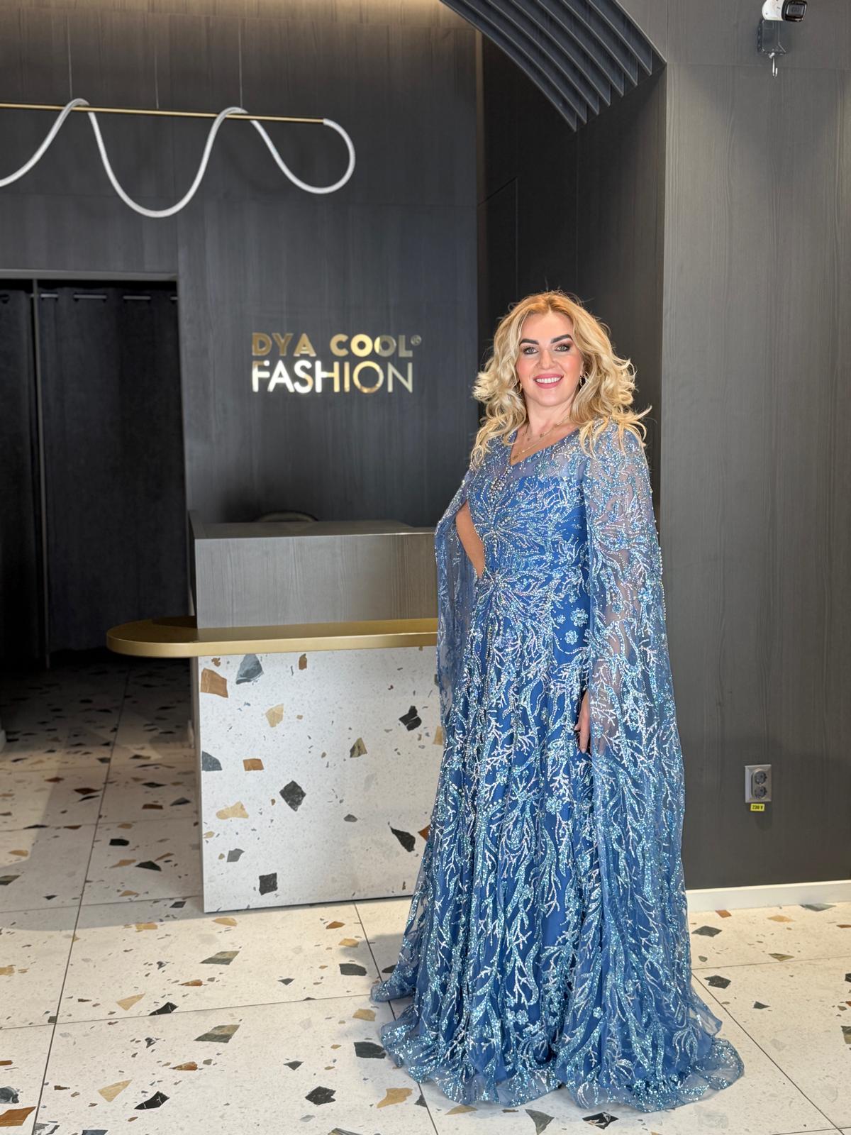 Rchie Lux Albastru-Argintiu cu Maneca Oversized DYA832 - imagine 3