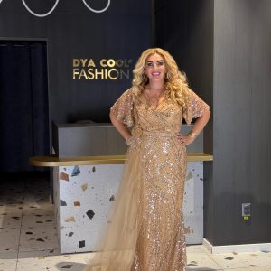 Rochie Lungă Cu Paiete Auriu DYA1320