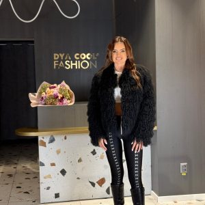 Blană Naturală Oaie Mongoleză Fir Lung Ondulat Negru DYA1327