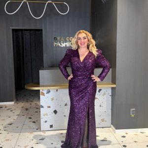 Rochie Lungă Mov Cu Paiete Eleganta De Seară DYA1495